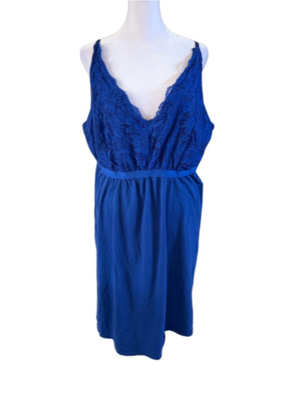 Cacique Royal Blue Lace-Trim Chemise